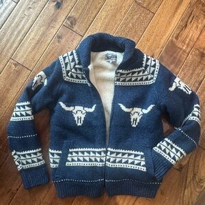 Men's Blue and White Sweater